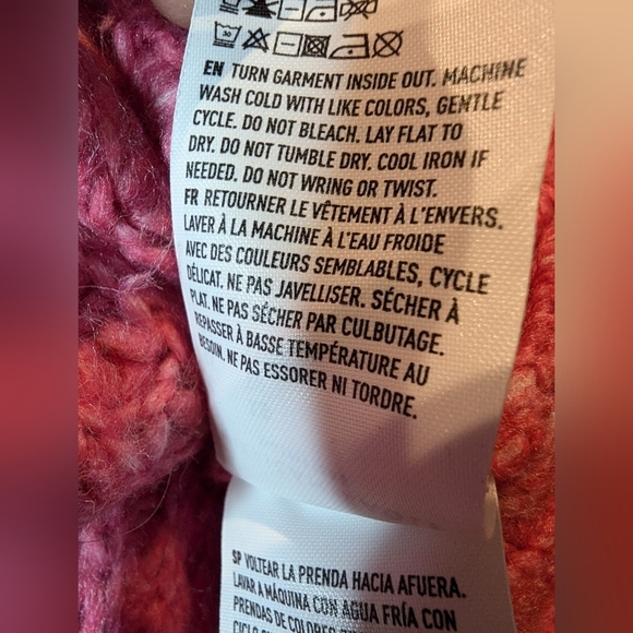 AE oversized barbie pink Cozy Waffle V-Neck Sweater oversized XS - Picture 9 of 16